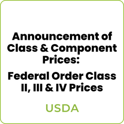 USDA Class & Component -Class II, III & IV Prices